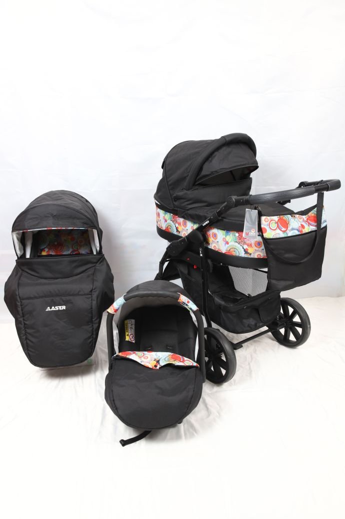 Verdi Laser 3/1 Uşaq Arabası (Beşik + Gəzinti + Avtokreslo) lazer - 1 Happy Baby