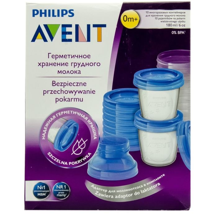 Philips Avent 180 ml konteyner dəsti – 10 ədəd